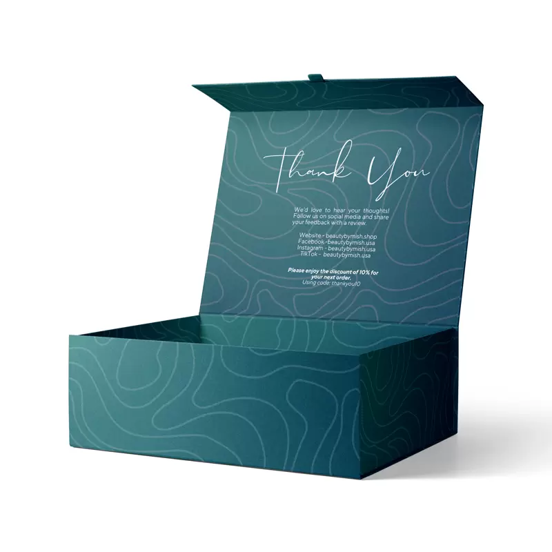 Caja de cartón con tapa magnética