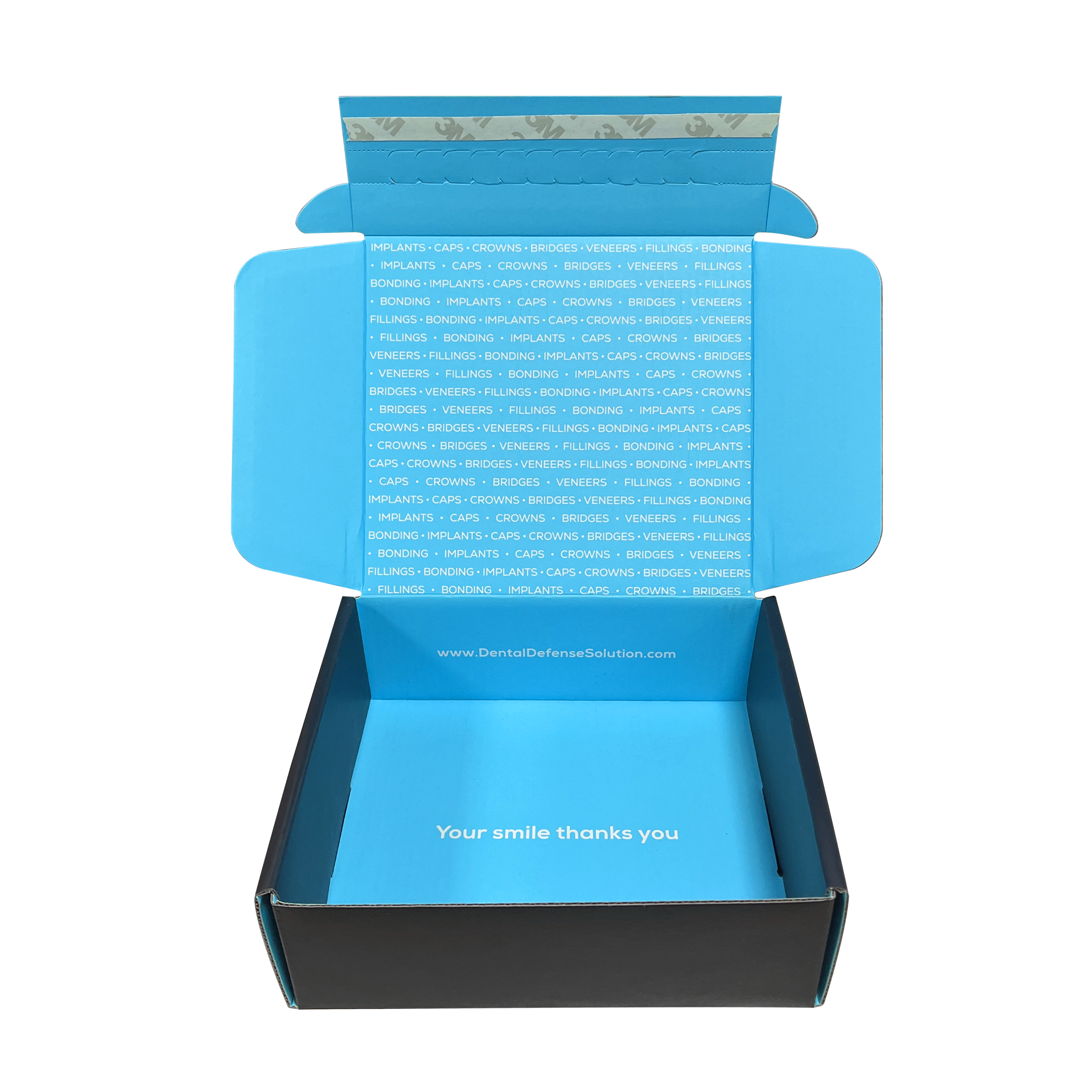 Caja de correo con tira de rasgado
